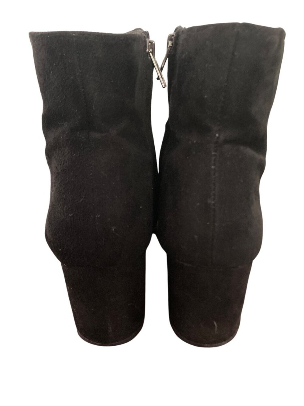 Rebel by Zigi Black Suede Block Heel Ankle Boots With Side Zippers - Size 9 - Picture 4 of 8